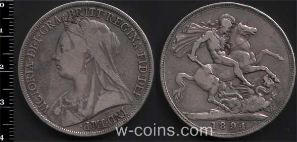 Монета Великобритания 1 крона 1894