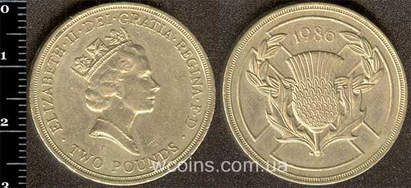 Монета Великобритания 2 фунта 1986