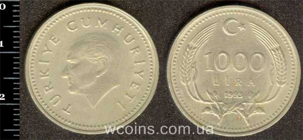 Монета Турция 1000 лир 1993