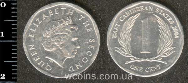 Монета Восточно-Карибские Государства 1 цент 2004