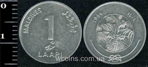 Монета Мальдивы 1 лари 1984