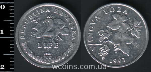 Монета Хорватия 2 липы 1993