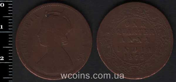 Монета Индия 1/4 анны 1879
