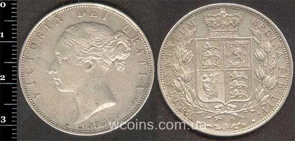 Монета Великобритания 1/2 кроны 1885