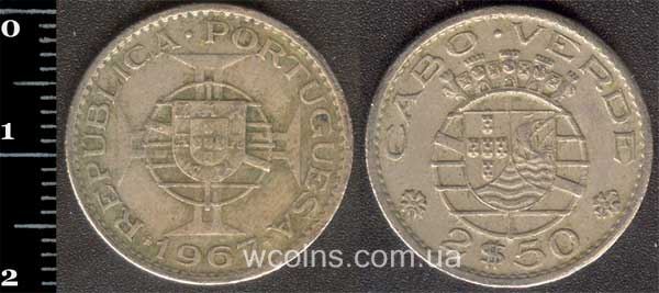 Монета Кабо-Верде 2,5 эскудо 1967
