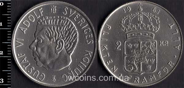 Монета Швеция 2 кроны 1961