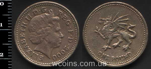 Монета Великобритания 1 фунт 2000