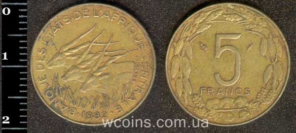 Монета Центрально-Африканские Государства 5 франков 1982