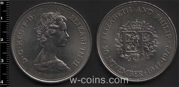 Монета Великобритания 25 новых пенсов 1972