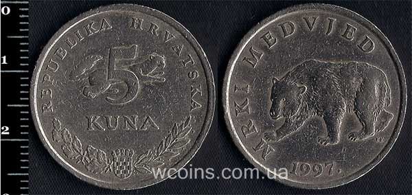 Монета Хорватія 5 кун 1997