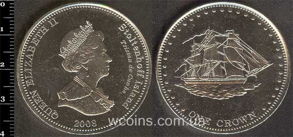 Монета Тристан-да-Кунья Острова 1 крона 2008