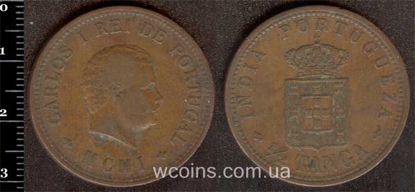 Монета Индия 1/2 танга 1901