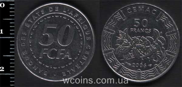 Монета Центрально-Африканские Государства 50 франков 2006