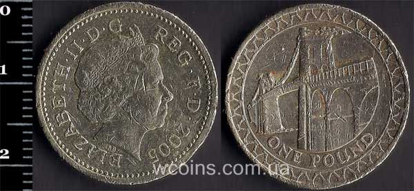 Монета Великобритания 1 фунт 2005