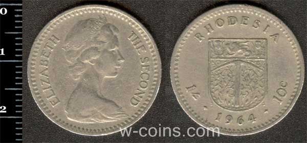 Монета Зимбабве 1 шиллинг 1964