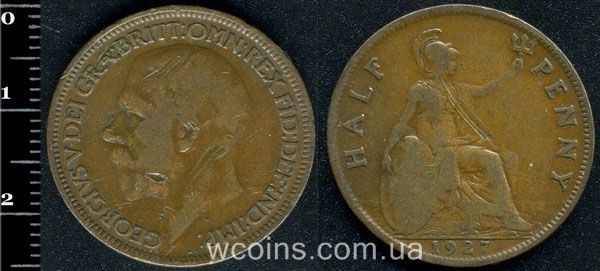 Монета Великобритания 1/2 пенни 1927
