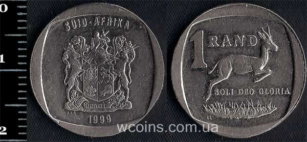 Монета ЮАР 1 рэнд 1999