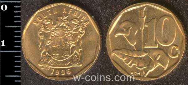 Монета ЮАР 10 центов 1996