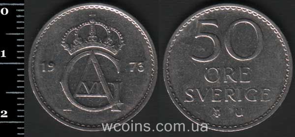 Монета Швеция 50 эре 1973
