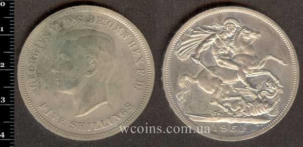 Монета Великобритания 1 крона (5 шиллингов) 1951