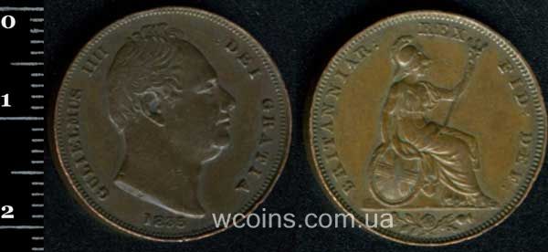 Монета Великобритания фартинг 1835