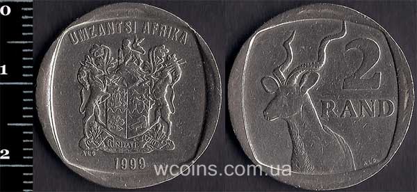 Монета ЮАР 2 рэнда 1999