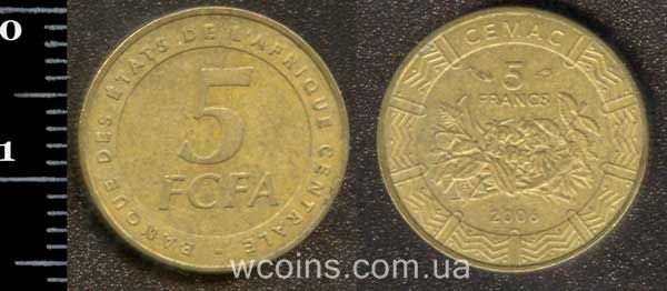 Монета Центрально-Африканские Государства 5 франков 2006