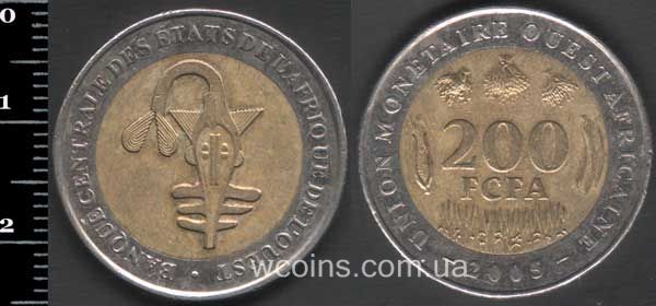 Монета Западно-Африканские Государства 200 франков 2005