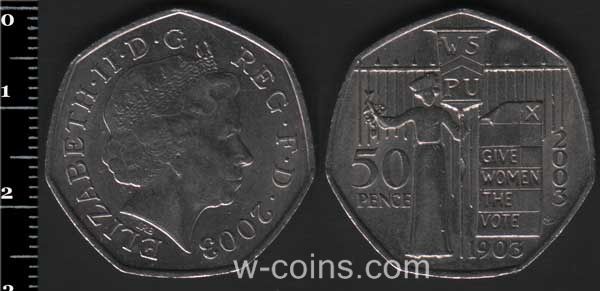 Монета Великобритания 50 пенсов 2003