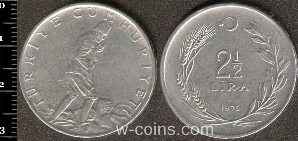 Монета Турция 2,5 лиры 1975