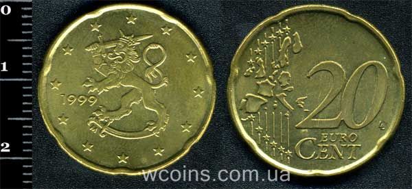 Монета Финляндия 20 евро центов 1999