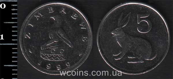 Монета Зимбабве 5 центов 1999