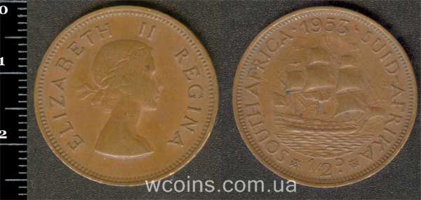 Монета ЮАР 1/2 пенни 1953