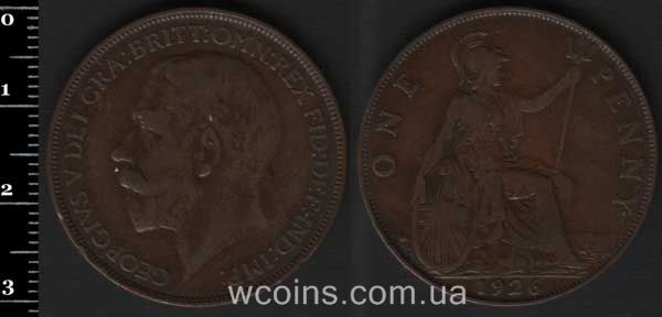 Монета Великобритания 1 пенни 1926