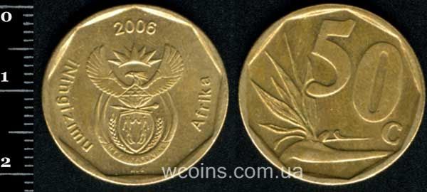 Монета ЮАР 50 центов 2006
