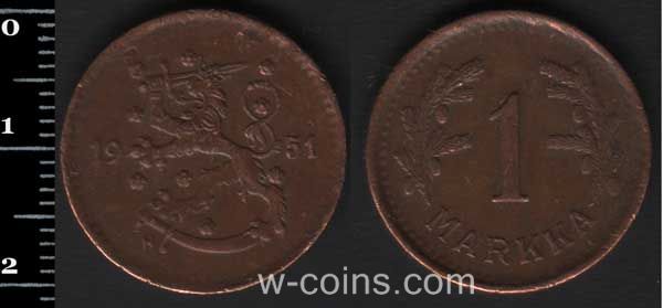 Монета Финляндия 1 марка 1951