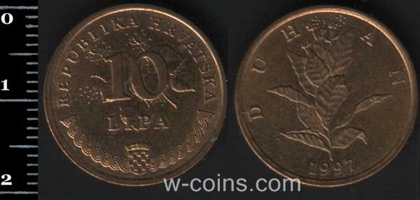Монета Хорватия 10 липов 1997