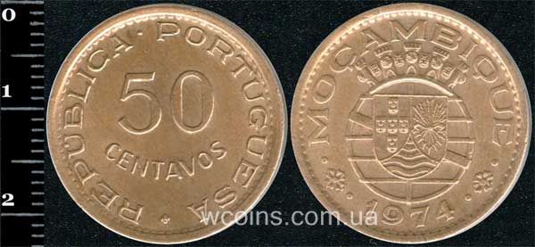 Монета Мозамбик 50 сентавос 1974