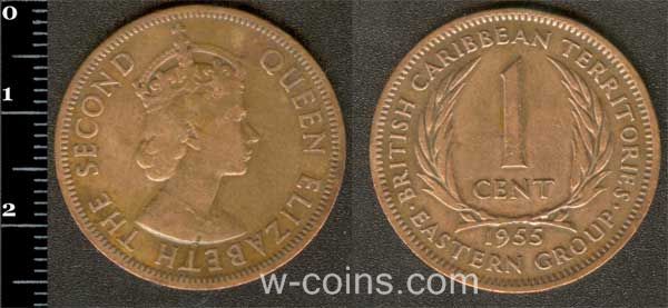 Монета Восточно-Карибские Государства 1 цент 1955